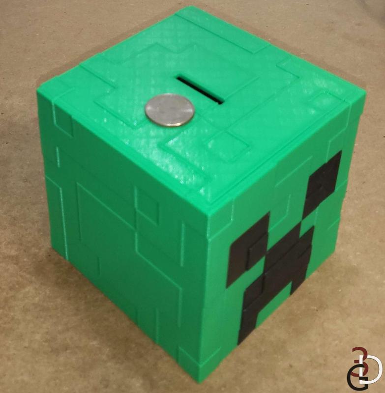 Creeper head piggy bank