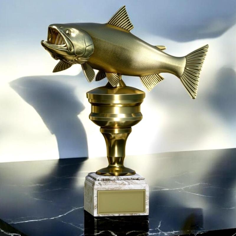 fish brook trout / Salvelinus fontinalisin trophy cup for 3d printing