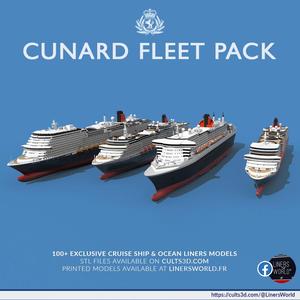 Cunard current fleet pack (all 4 queens): QM2, Queen Victoria, Queen Elizabeth, Queen Anne
