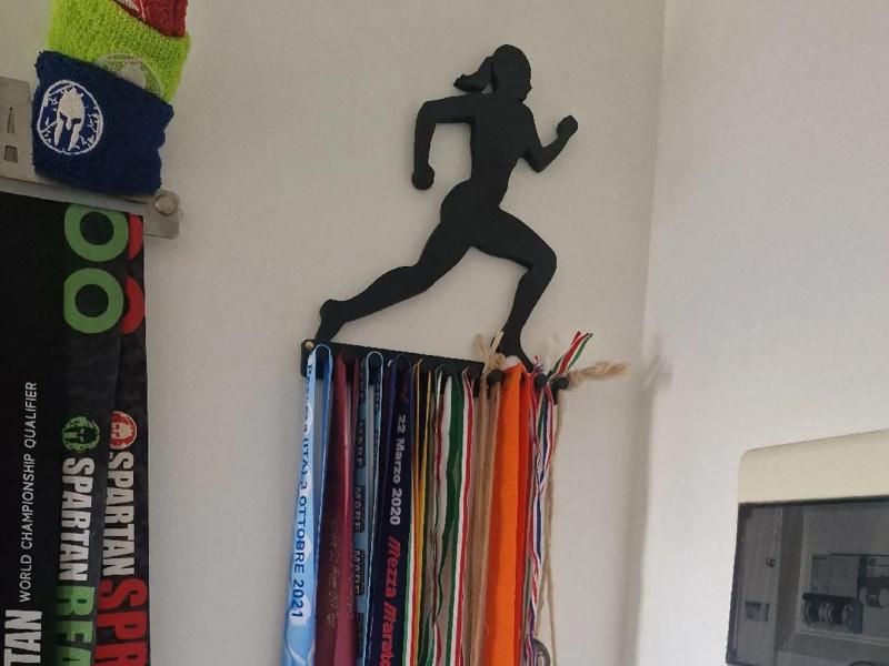 SpartanRace Medal Holder-Runner Silhouette Design