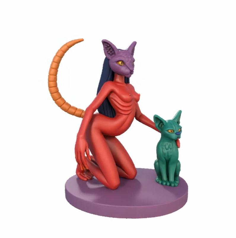 Alien Cat Lady - A Mysterious Being with Her Pet