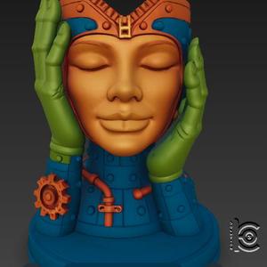 Cybermeditation Bust - 3D Model for Printing