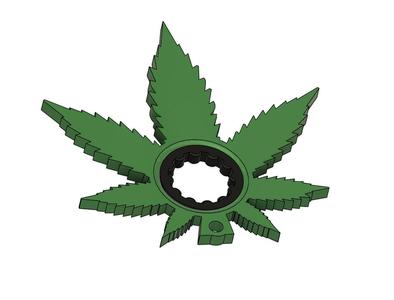 Marihuana Leaf Spinner keychain ring Cannabis No Bearing