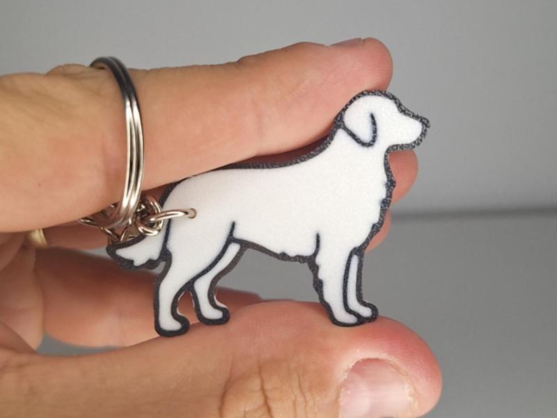 Golden Retriever dog keychain