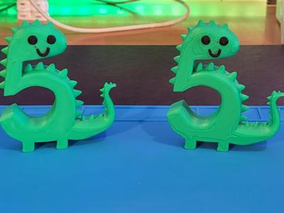 Number 5 shaped Cute Dinosaur cake topper