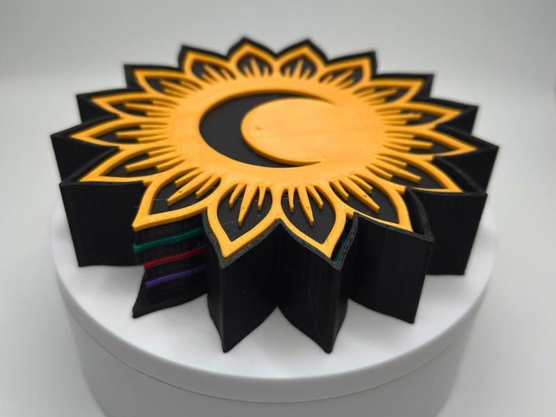 Crescent Moon Blossom Coaster Set + Holder