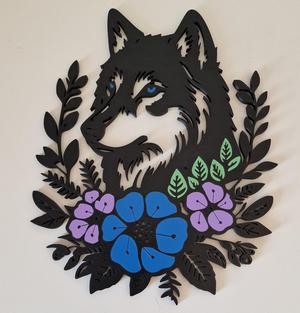 Wall art loup fleur