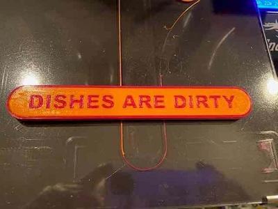 Dirty / Clean dishes sign IDEX Printer