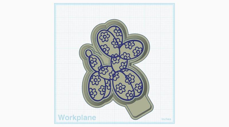 Floral Balloon Dog Freshie Mold