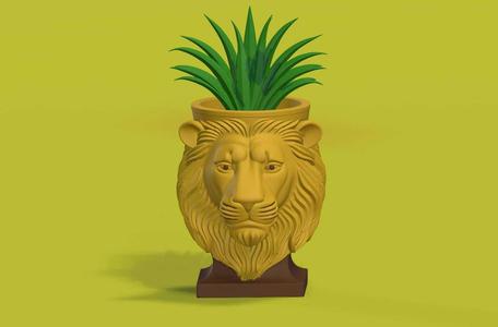 Majestic Lion Head 3D STL - Versatile Pot, Vase & Pencil Holder | Cults3D