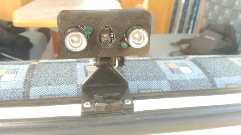 Caravan rear camera support