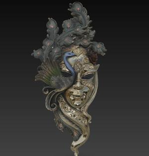 DECORATIVE MASKS COLLECTION "PEACOCK MASK".
