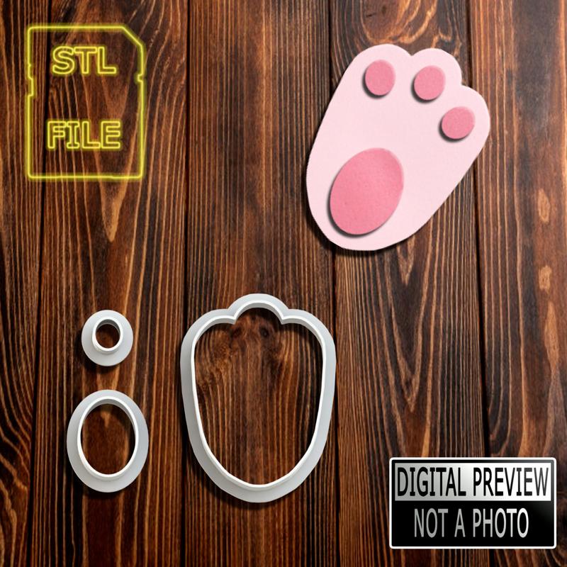 CORTANTE PARA PASTA DE AZÚCAR (FONDANT) - PATA DE CONEJO