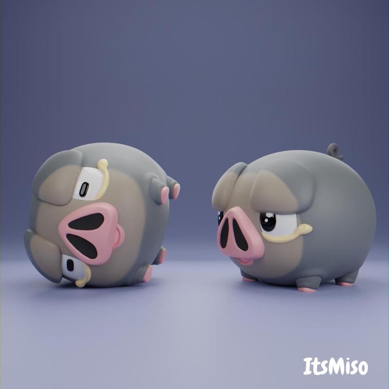 ItsMiso 3D Printable STL File - Lechonk (2 expressions)