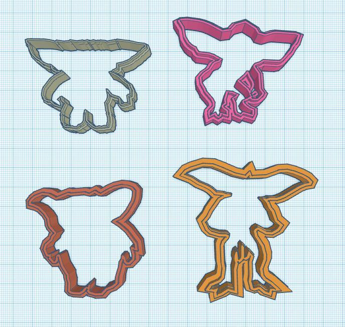 cookie cutter , cut polymer clay gremlins