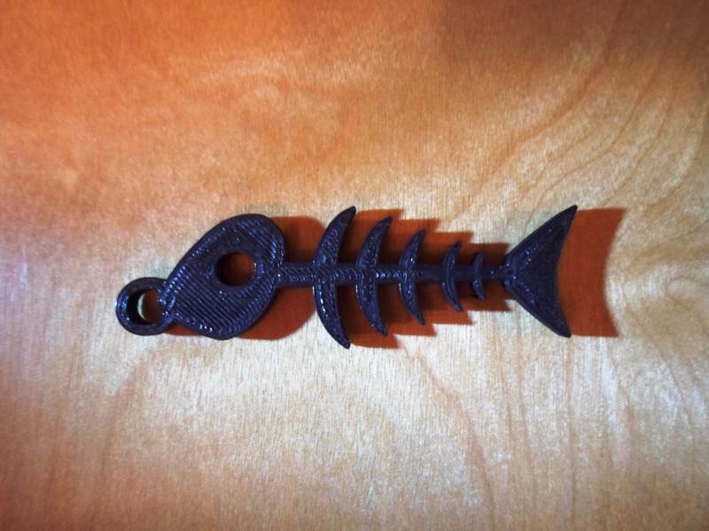 Fish Skeleton Keychain