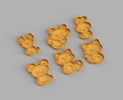 Cutte Animals Cookie Cutters x6