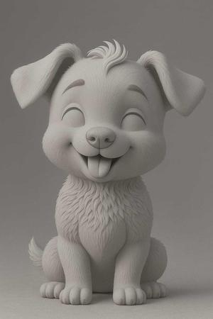 Cute Cartoon Puppy STL – 3D Printable Happy Dog Figure