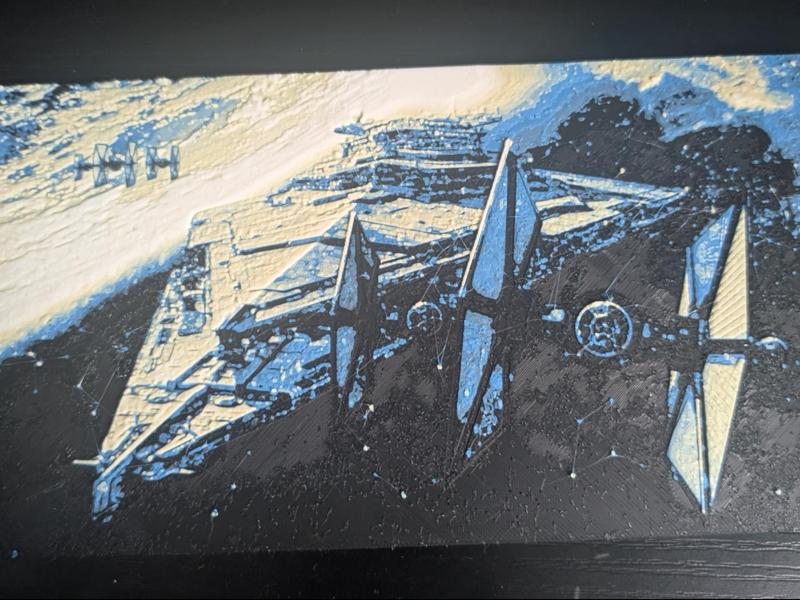 Star Wars Stardestroyer mit Tie Fighter