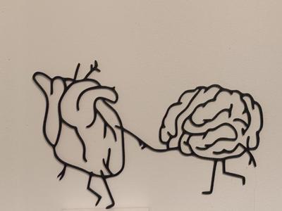 Heart and Brain wall art 2D