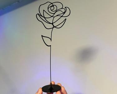 Rose silhouette with base for valentine's day