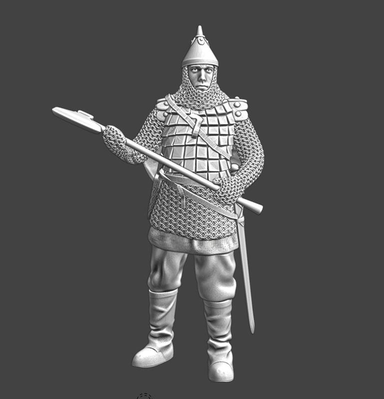 Medieval Russian axe warrior