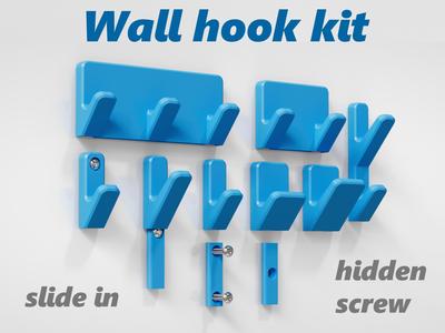 Wall hook kit - hidden screw