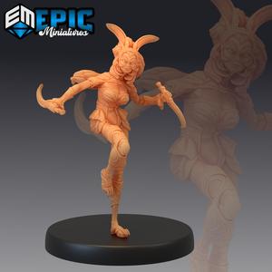 Female Werebunny Dagger / Bunny Woman Hybrid / Rabbit Folk / Rodent Warrior / Hare Army