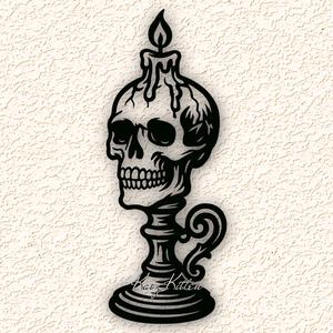 skull candle wall art home decor