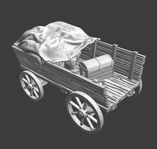 Medieval supply wagon - half cover and crest