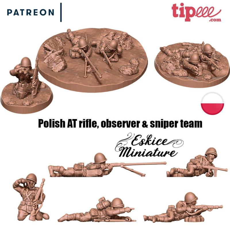 Polish AT rifle, observer & sniper team - 28mm
