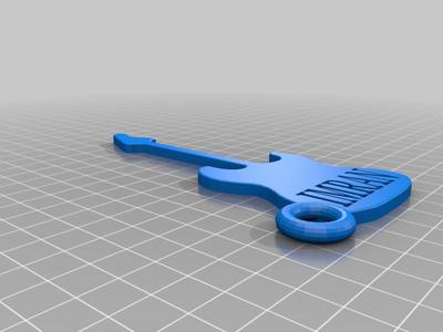 Inscribed Guitar Keychain Imran