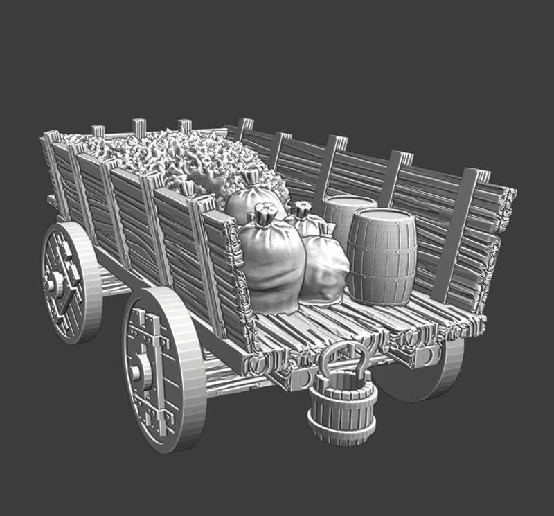Medieval Supply wagon hay and grains