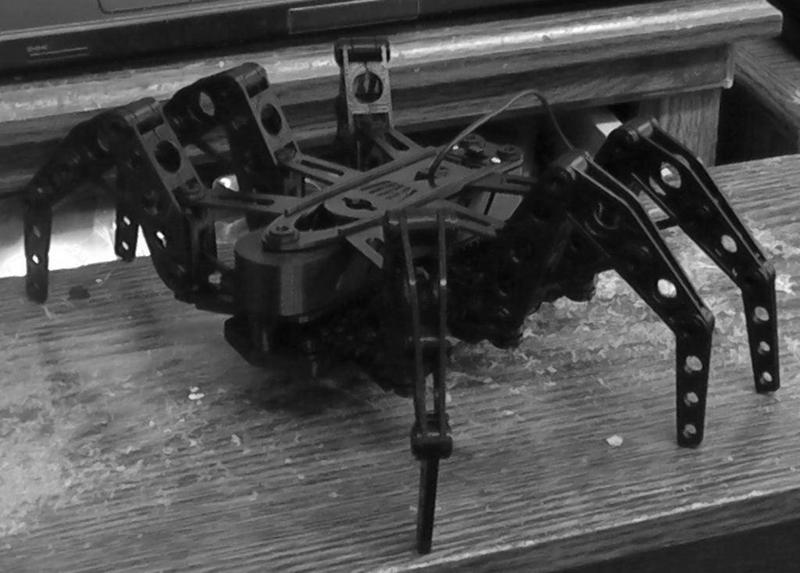 Black Beetle Bot. 6 legs single drive.