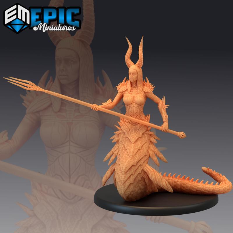Volcanic Salamander Guard / Female Fire Monster / Lava Serpent