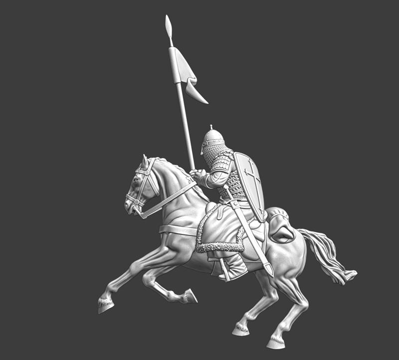 Mounted Russian Medieval Knight charging