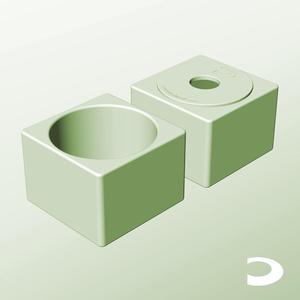 CS128-100-P Pierced Modular Stacking Storage Box Container Planter Lamp Shade Bin | Printable Objects - Infinite Containers | stl file for 3d printing