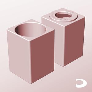 CS68-110-P Pierced Modular Stacking Storage Box Bin Container Planter Lamp Shade | Printable Objects - Infinite Containers | stl file for 3d printing