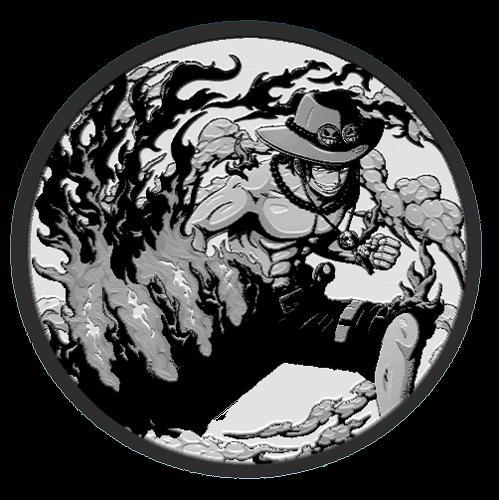 Portgas D. Ace one piece coaster v2