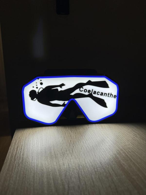 Masque Lumineux Plongeur lamp light box diver swimmer LED