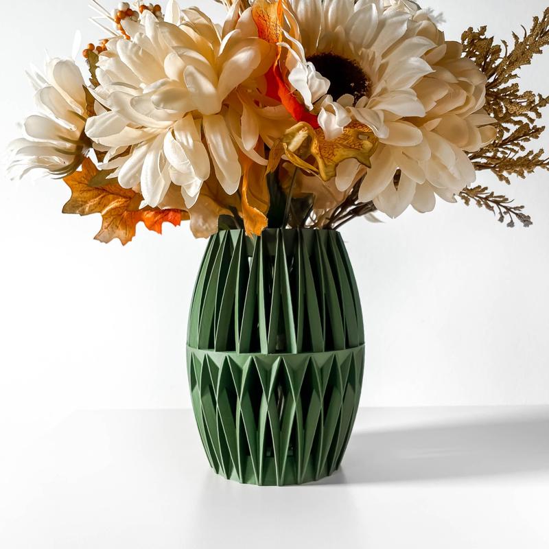The Reni Vase, Modern and Unique Home Decor for Dried and Preserved Flower Arrangement  | STL File