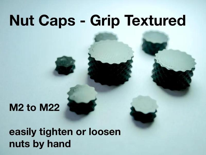 M2 - M22 Nut Caps Grip-Textured for Hand-Tightening – Easy Grip Design   
