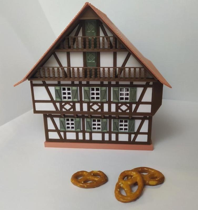 Half-timbered house in eastern France - HO Scale