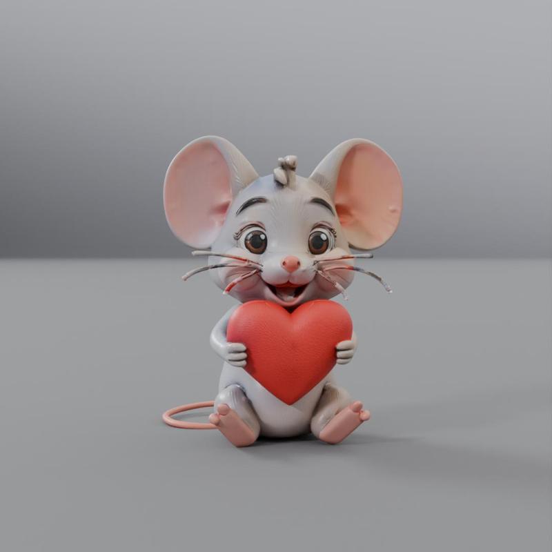 cartoon mouse with heart