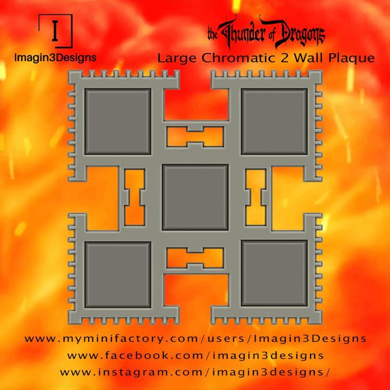 #3 Large 42  Wall Display Plaque - Holds 5 Dragon Busts-