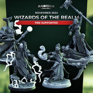 Arbiter Miniatures November 2024 Wizards of the Realm Presupported