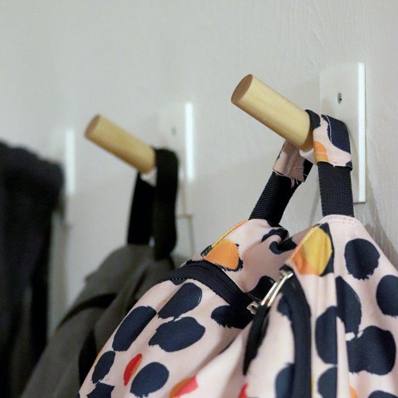 Wooden Dowel Coat Hook - Modern Style, Chunky