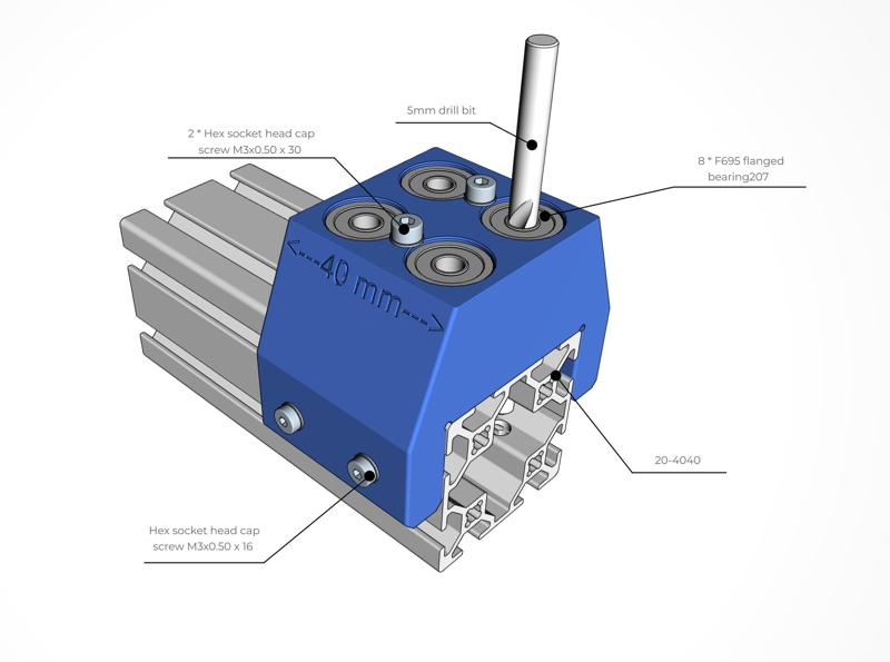 20- 4040 5mm Blind Joint Jig with F659 bearings