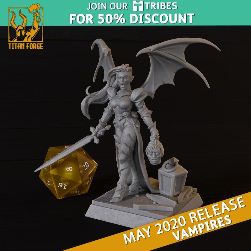 Vampiress Vivien Lacroix - Vampires - Titan Forge Miniatures May 2020