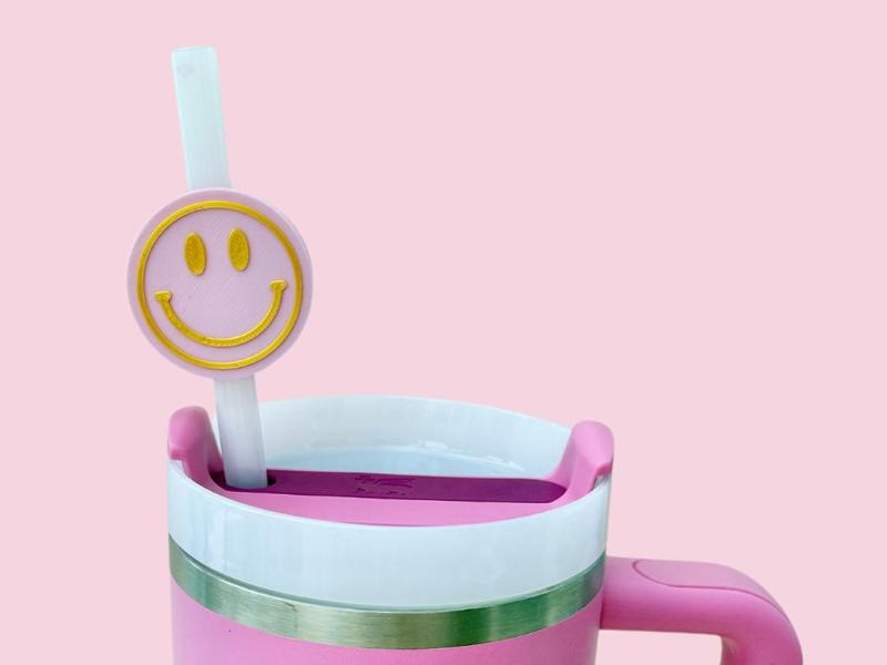 Smiley Face Straw Topper | Stanley Cup Straw Charm